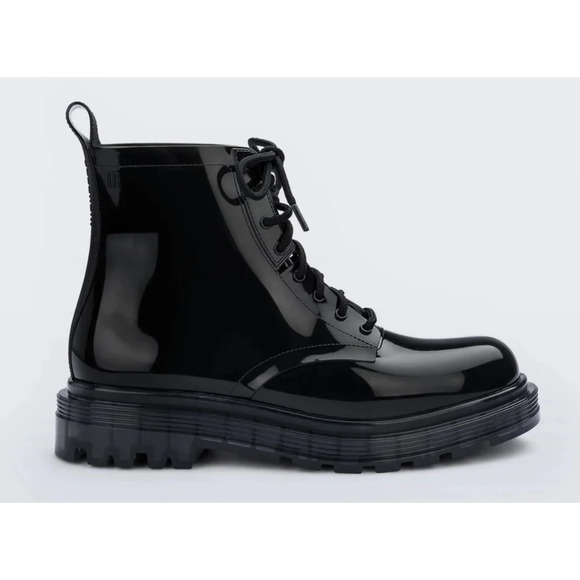 Melissa Unisex Adult Black Classic Jelly Coturno Combat Style Boots Size 5 NIB - Picture 3 of 12
